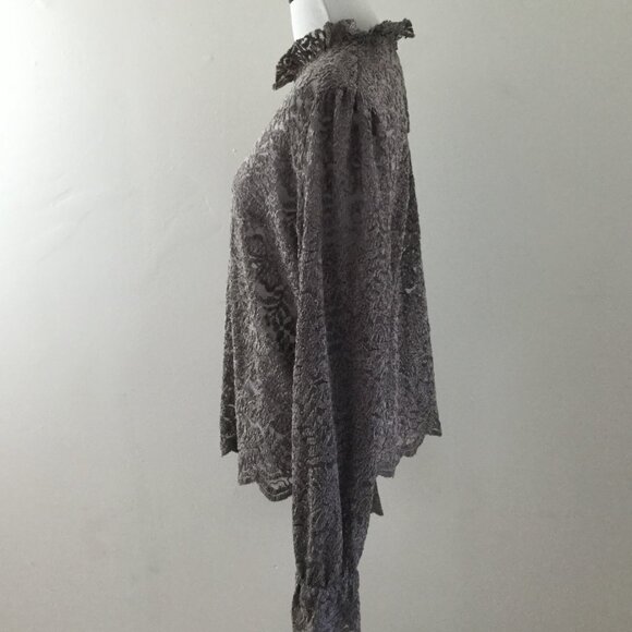 Anthropologie Eri + Ali Lace/Net Blouse l - Picture 4 of 11